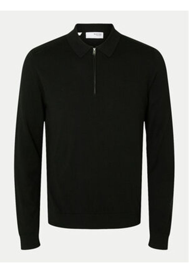 Selected Homme Sweter 16094271 Czarny Regular Fit. Kolor: czarny. Materiał: bawełna