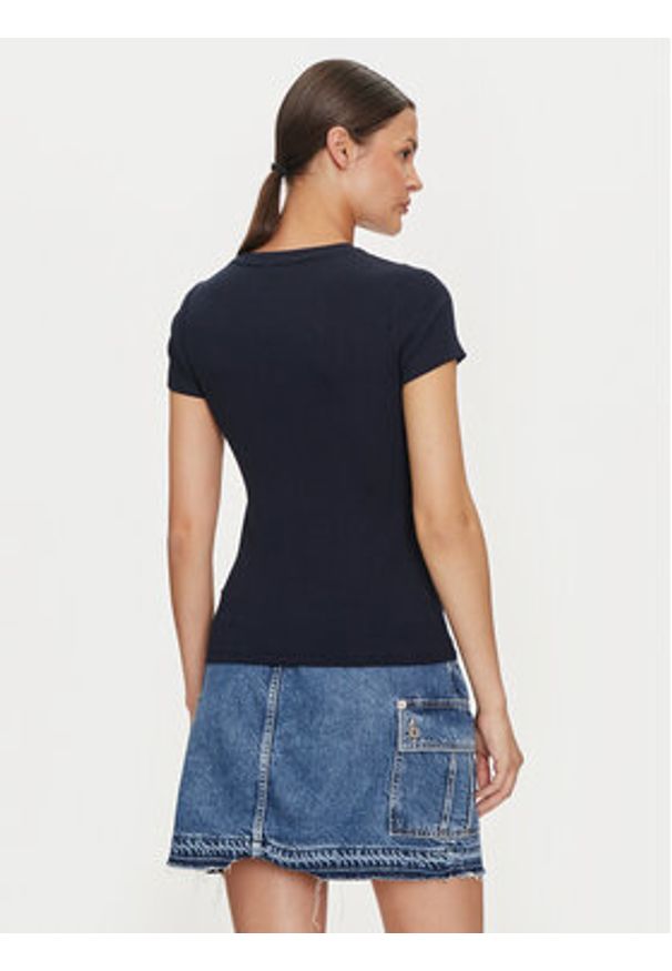 Guess Jeans T-Shirt W4YI64 KA0H1 Granatowy Slim Fit. Kolor: niebieski. Materiał: bawełna