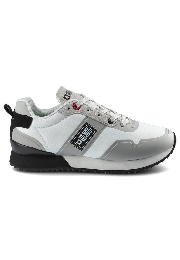 Big-Star - Białe Sneakersy Big Star Damskie Modne Półbuty. Okazja: na co dzień. Kolor: biały. Materiał: materiał, syntetyk. Szerokość cholewki: normalna