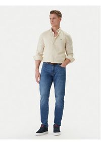 TOMMY HILFIGER - Tommy Hilfiger Koszula Flex MW0MW37550 Écru Regular Fit. Kolor: kremowy. Materiał: bawełna #3