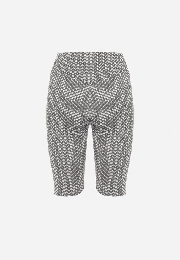 Born2be - Biało-Czarne Szorty Kolarki z Efektem Push-Up Briala. Kolor: biały. Styl: sportowy, elegancki