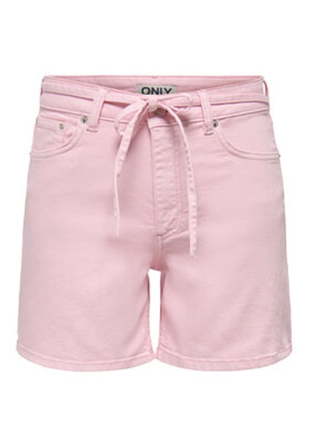 only - ONLY Szorty jeansowe Gianna 15370663 Różowy Regular Fit. Kolor: różowy. Materiał: bawełna