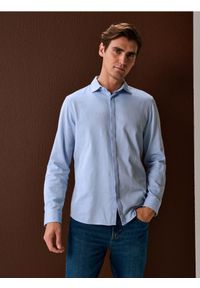 Sinsay - Bawełniana koszula z kołnierzykiem - błękitny. Kolor: niebieski. Materiał: bawełna #1