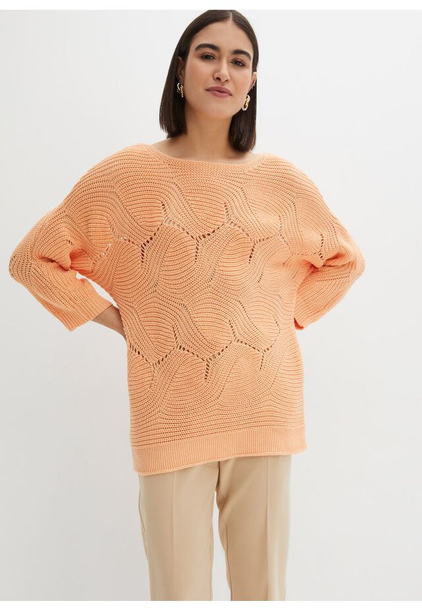bonprix - Sweter. Kolor: pomarańczowy