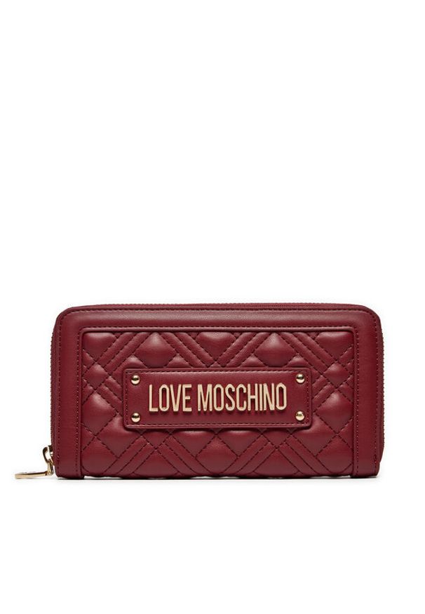 Love Moschino - LOVE MOSCHINO Duży Portfel Damski JC5600PP1LLA0552 Bordowy. Kolor: czerwony. Materiał: skóra