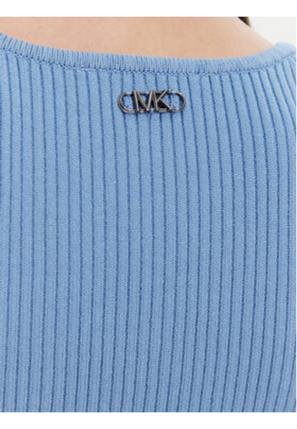 MICHAEL Michael Kors Sukienka dzianinowa MS5830I33D Niebieski Slim Fit. Kolor: niebieski. Materiał: wiskoza