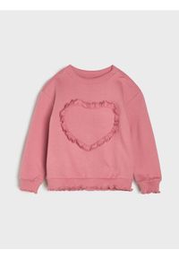 Sinsay - Bluza crewneck z ozdobnymi falbankami - różowy. Typ kołnierza: kołnierz z falbankami. Kolor: różowy #1