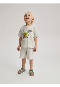 Reserved - Bawełniany komplet SpongeBob - jasnoszary. Kolor: szary. Materiał: bawełna #1