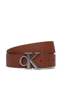 Calvin Klein Pasek Ck Buckle Tumbled 35Mm Adj/Rev LV04D7049G Brązowy. Kolor: brązowy. Materiał: skóra #4
