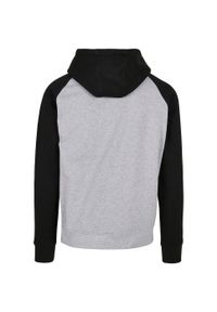 BUILD YOUR BRAND - Męska Kontrastowa Bluza Z Kapturem. Typ kołnierza: kaptur. Kolor: czarny, szary, wielokolorowy