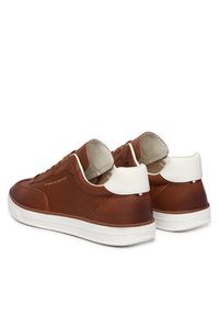 TOMMY HILFIGER - Tommy Hilfiger Sneakersy Th Lo Lux 1A2 Cognac FM0FM05870 Brązowy. Kolor: brązowy. Materiał: skóra #3