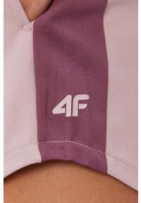 4f - 4F Szorty damskie kolor różowy gładkie medium waist. Okazja: na co dzień. Kolor: różowy. Wzór: gładki. Styl: casual #3