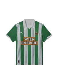 Puma - Męska koszulka domowa SK Rapid Wiedeń 25/26 PUMA White Sport Green. Kolor: zielony, biały, wielokolorowy. Wzór: paski. Sport: piłka nożna