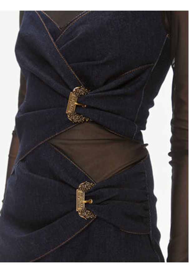 Versace Jeans Couture Sukienka jeansowa 75HAO92M Granatowy Slim Fit. Kolor: niebieski. Materiał: bawełna