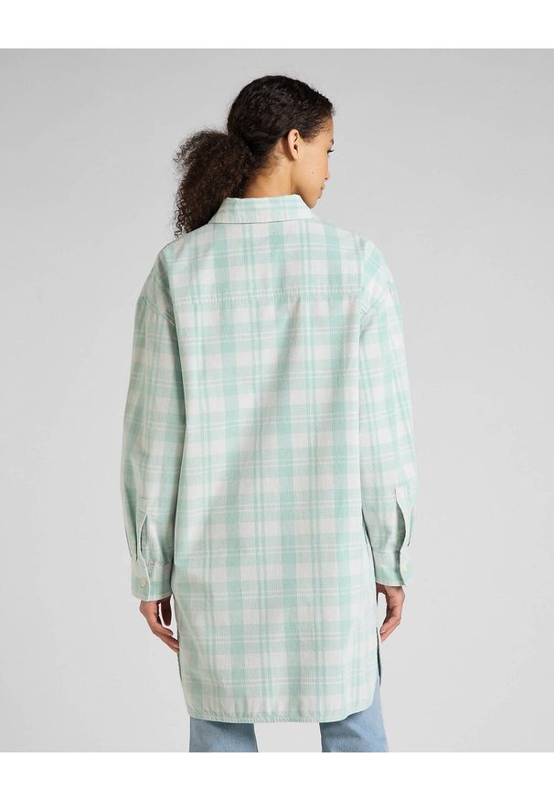Lee - LEE ELONGATED OVERSHIRT DAMSKA KOSZULA DUSTY JADE L50WAA41 112321257