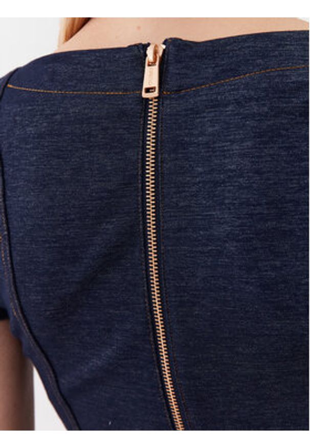 Guess Sukienka codzienna W3YK70 KBU70 Granatowy Bodycon Fit. Okazja: na co dzień. Kolor: niebieski. Materiał: syntetyk. Typ sukienki: proste, bodycon. Styl: casual