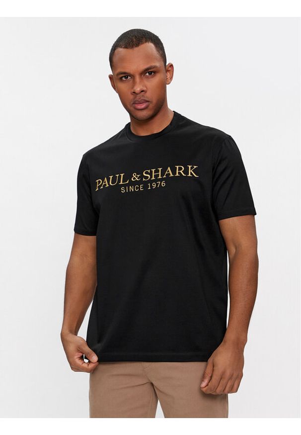 PAUL & SHARK - Paul&Shark T-Shirt 24411020 Czarny Regular Fit. Kolor: czarny. Materiał: bawełna