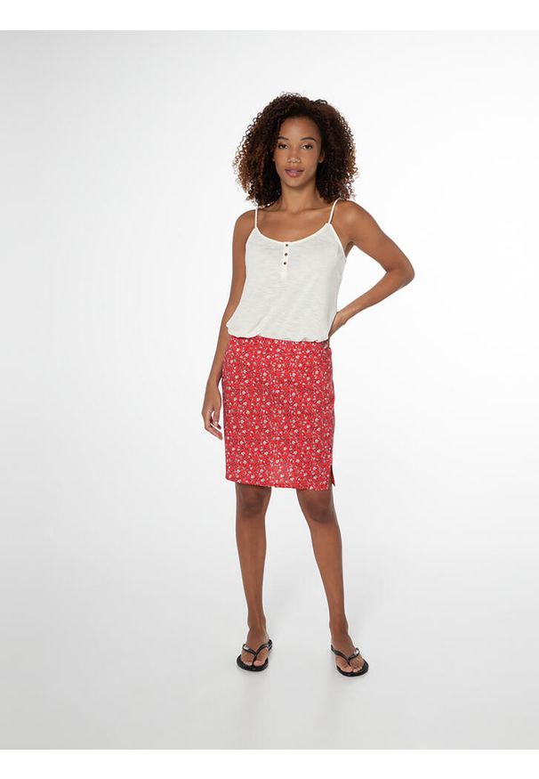 Koszulka damska Protest PRTMIMIZAN spaghetti top. Typ kołnierza: typu henley. Kolor: biały. Długość rękawa: na ramiączkach. Sport: turystyka piesza