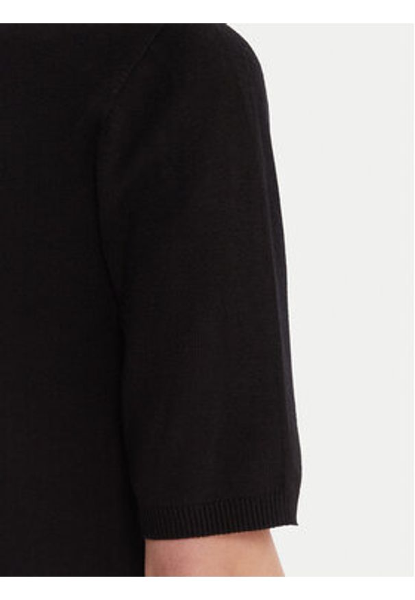 Kontatto Sweter 3M0804C Czarny Regular Fit. Kolor: czarny. Materiał: wiskoza, syntetyk