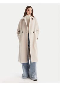 Marella Płaszcz wełniany English 2523016142 Szary Regular Fit. Kolor: szary. Materiał: wełna #6