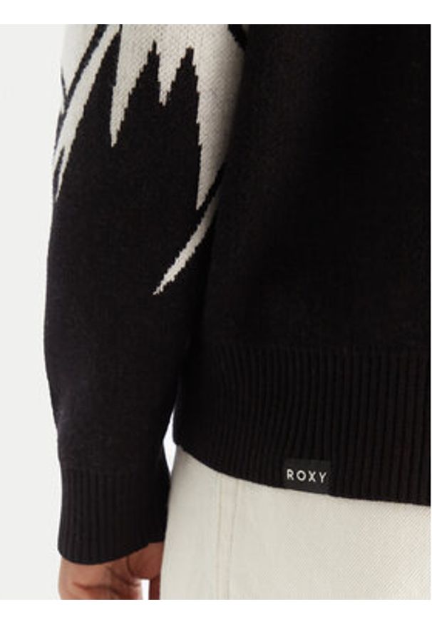 Roxy Sweter Cozy Sound ERJSW03657 Czarny Regular Fit. Kolor: czarny. Materiał: bawełna