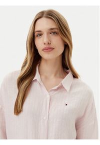 TOMMY HILFIGER - Tommy Hilfiger Koszula WW0WW46169 Różowy Loose Fit. Kolor: różowy. Materiał: len