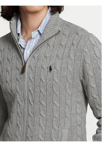 Polo Ralph Lauren Sweter 710899975002 Szary Regular Fit. Typ kołnierza: polo. Kolor: szary. Materiał: bawełna #4