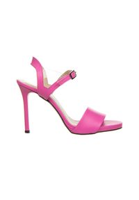 Sandały Bayla-159 4561 071-P Róż Lico 159128, Skóra naturalna - 38. Zapięcie: pasek. Kolor: różowy. Materiał: skóra. Wzór: motyw z bajki. Obcas: na obcasie. Wysokość obcasa: średni #1