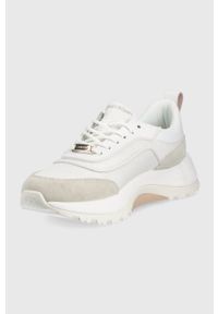 Calvin Klein buty kolor biały. Nosek buta: okrągły. Zapięcie: sznurówki. Kolor: biały. Materiał: skóra, guma. Obcas: na platformie #5