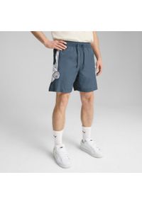 Puma - Męskie szorty podróżne KIDSUPER × MANCHESTER CITY PUMA. Kolor: szary, niebieski, wielokolorowy. Sezon: lato. Sport: fitness