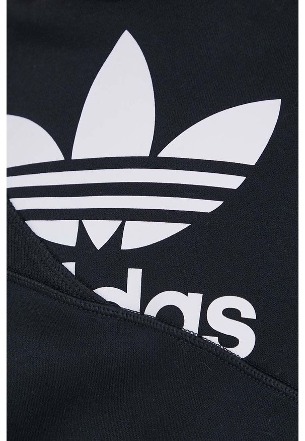 adidas Originals bluza Adicolor damska kolor czarny z nadrukiem. Kolor: czarny. Materiał: materiał, bawełna, dzianina. Długość rękawa: długi rękaw. Długość: długie. Wzór: nadruk