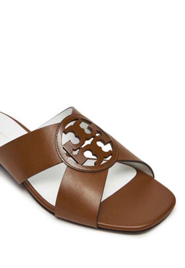 Tory Burch Klapki Miller 162574 Brązowy. Kolor: brązowy. Materiał: skóra