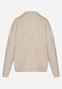 Born2be - Brązowy Sweter Ozdobiony Haftowanym Wzorem Inadrea. Okazja: na co dzień. Kolor: beżowy. Materiał: jeans. Długość rękawa: długi rękaw. Długość: długie. Wzór: haft, aplikacja. Styl: klasyczny, casual, elegancki #5