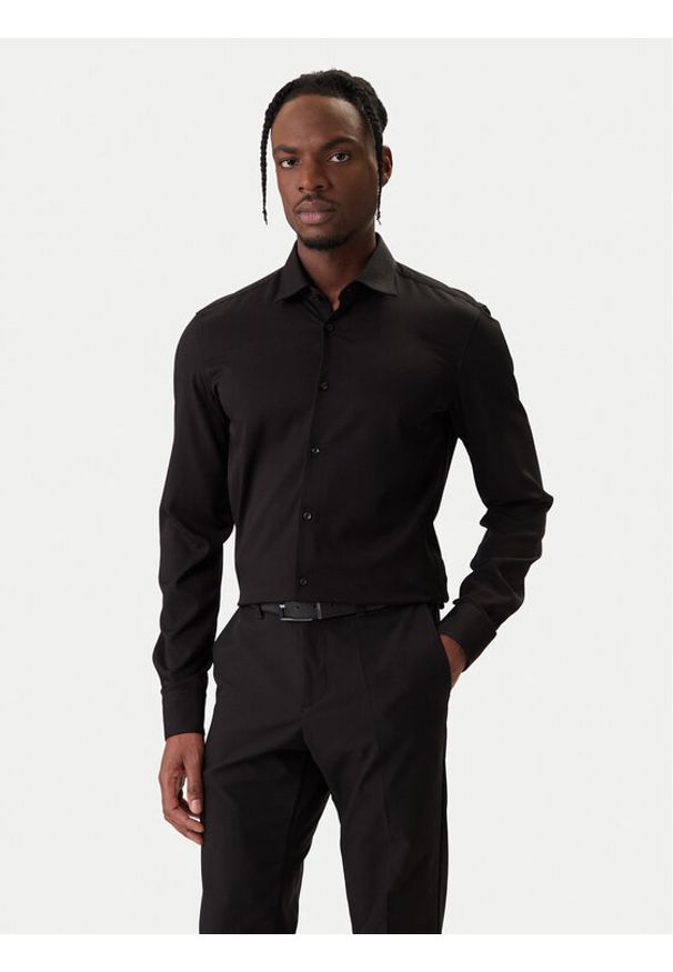 Hugo - HUGO Koszula Kenno 50551242 Czarny Slim Fit. Kolor: czarny. Materiał: wiskoza