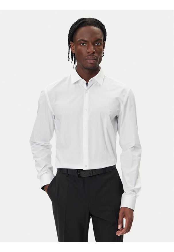 Hugo - HUGO Koszula Koey 50549766 Biały Slim Fit. Kolor: biały. Materiał: bawełna