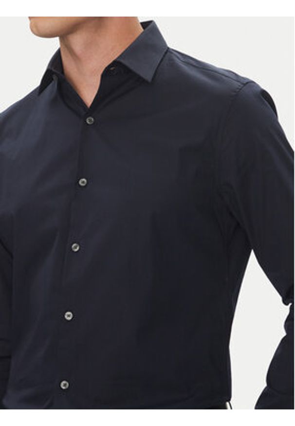 Calvin Klein Koszula Essential LV019EU000 Granatowy Slim Fit. Kolor: niebieski. Materiał: bawełna