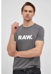 G-Star RAW - G-Star Raw - T-shirt. Okazja: na co dzień. Kolor: zielony. Materiał: dzianina. Wzór: nadruk. Styl: casual