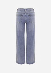 Renee - Niebieskie Jeansy Wide Leg Regular Waist z Bawełną i Dodatkiem Wiskozy Jeniemala. Kolor: niebieski. Styl: klasyczny, elegancki #3