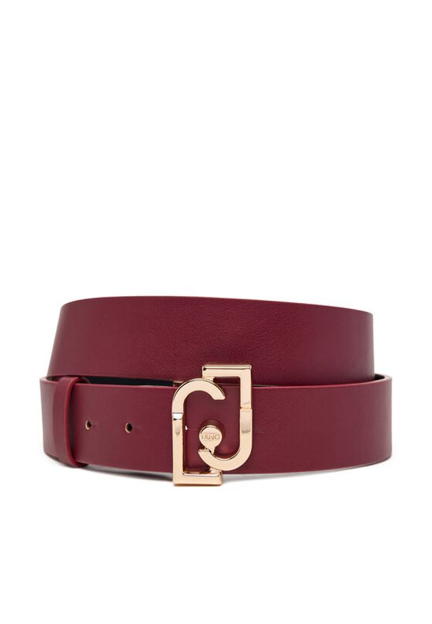 Liu Jo Pasek Damski Hips Belt 3,5 Cm AF5238 E0077 Bordowy. Kolor: czerwony. Materiał: skóra