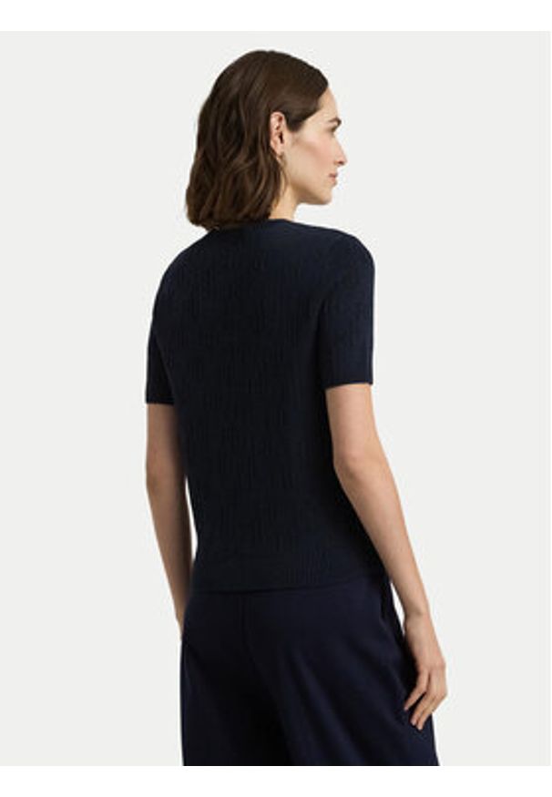 Lauren Ralph Lauren Sweter 200909156004 Granatowy Regular Fit. Kolor: niebieski. Materiał: wiskoza, bawełna