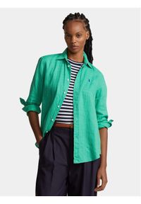 Polo Ralph Lauren Koszula Ls Rx Anw St 211920516013 Zielony Regular Fit. Typ kołnierza: polo. Kolor: zielony. Materiał: len #1