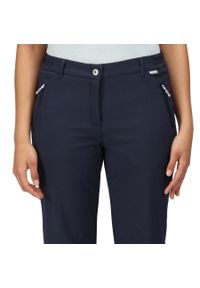 Regatta - Spodnie softshellowe damskie Geo II. Kolor: niebieski. Materiał: softshell. Sezon: lato. Sport: turystyka piesza #1