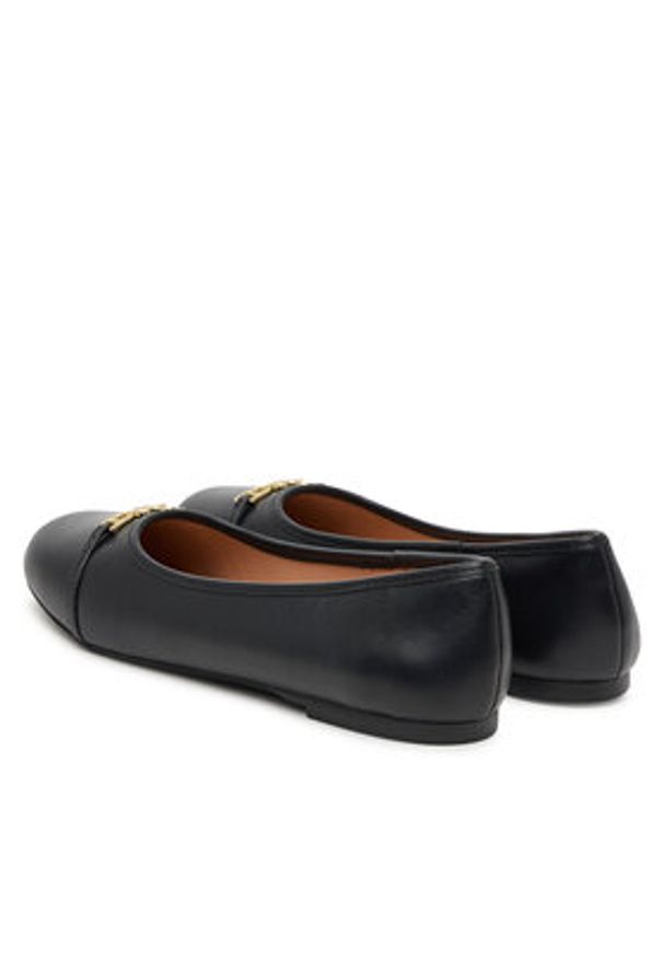 Love Moschino - LOVE MOSCHINO Baleriny JA11081G1NIE000038 Czarny. Kolor: czarny. Materiał: skóra
