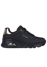 skechers - Buty młodzieżowe Skechers Uno Gen 1 Shimmer Away 310545LBBK - czarne. Zapięcie: sznurówki. Kolor: czarny. Materiał: guma, skóra, syntetyk. Szerokość cholewki: normalna. Model: Skechers Sport
