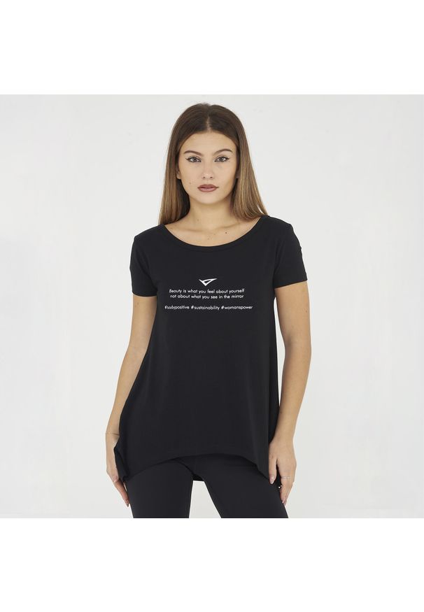 LEGEA - Koszulka Legea Europe Damskie. Kolor: czarny. Materiał: bawełna, elastan. Sport: fitness