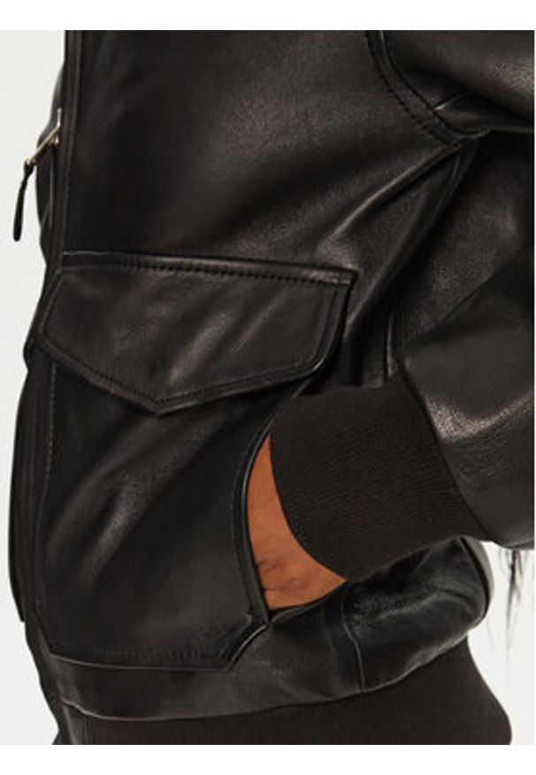 Serge Pariente Kurtka skórzana Romane Czarny Regular Fit. Kolor: czarny. Materiał: skóra