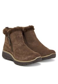 skechers - Skechers Botki Easy Going 167862/CHOC Brązowy. Kolor: brązowy. Materiał: zamsz, skóra #5