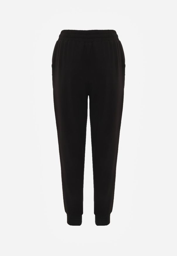 Renee - Czarne Sportowe Spodnie Typu Jogger High Waist ze Ściągaczem w Talii Isirona. Okazja: na co dzień. Stan: podwyższony. Kolor: czarny. Długość: krótkie. Styl: sportowy