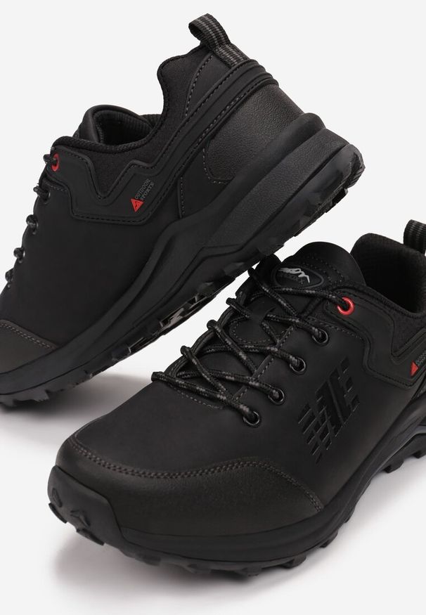 Born2be - Czarno-Szare Buty Sportowe Memeni. Wysokość cholewki: przed kostkę. Nosek buta: okrągły. Zapięcie: sznurówki. Kolor: czarny. Materiał: guma. Szerokość cholewki: normalna. Wzór: aplikacja
