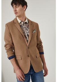 medicine - Medicine marynarka męska kolor beżowy. Kolor: beżowy. Wzór: aplikacja. Styl: klasyczny #7